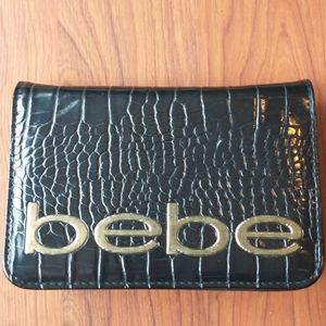 Black Fabiola Croco Stamped Wallet